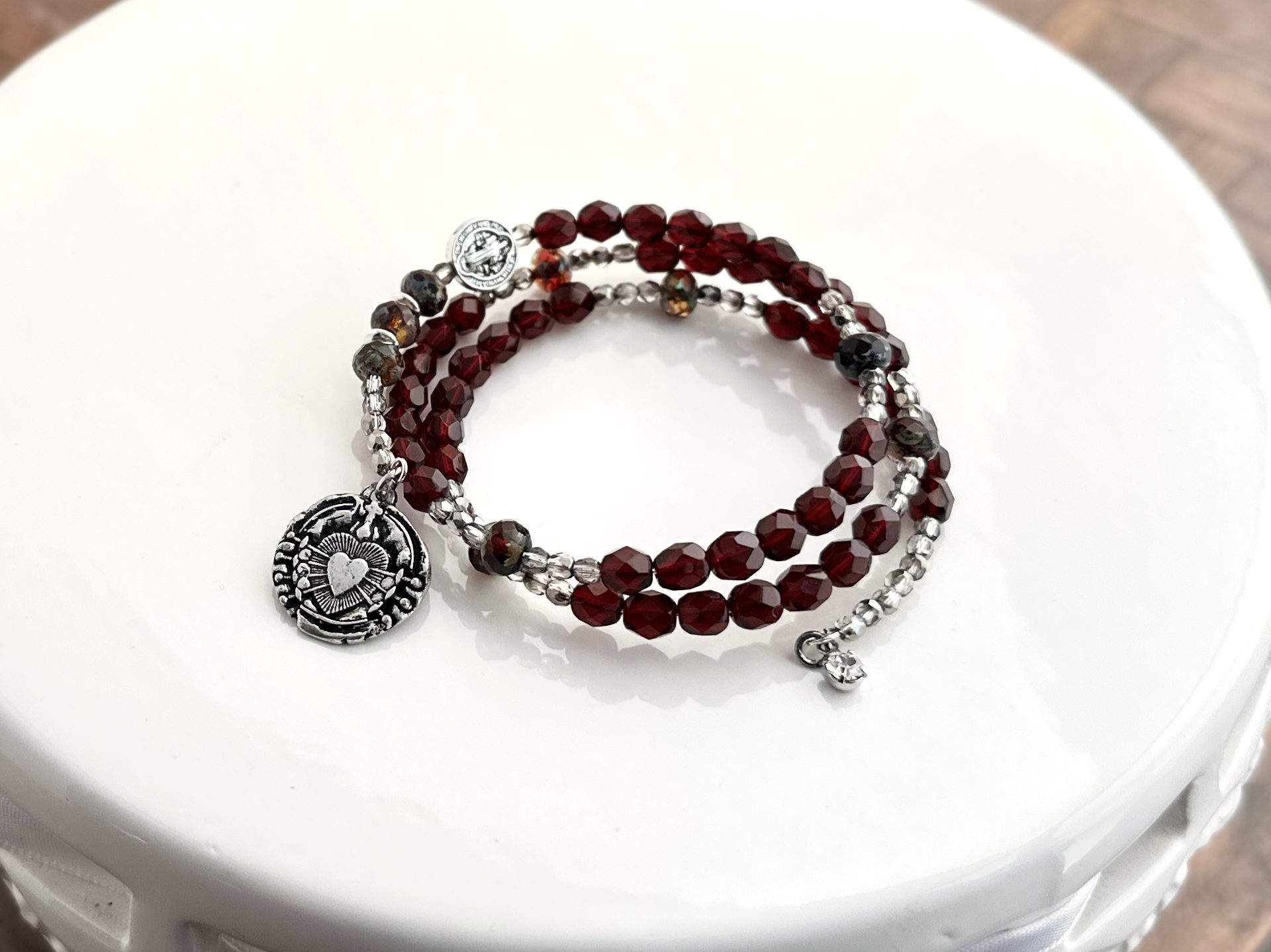 Hand Crafted Seven Sorrows of Mary Rosary Bracelet - Image 4